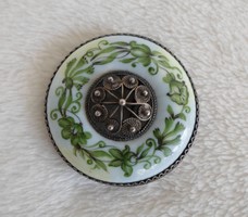 Antique hand painted beautiful porcelain brooch