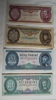 10 (1962.), 20 (1975.), 50 (1986.), 100 (1984.) forint