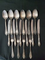 Russian silver-plated alpaca cutlery set (incomplete)