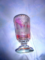 Biedermeier stíl  jelenetes csiszolt üveg  váza -kúrapohár