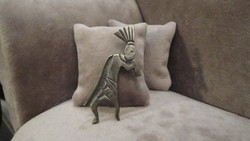 Kokopelli silver brooch