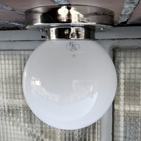 Bauhaus - Art deco nikkelezet mennyezeti/fali lámpa felújítva - EKA