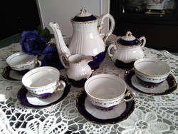 Zsolnay pompadour tea-cappuccino set with beautiful gilding, excellent mark!