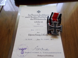 WW2, iron cross, marked 11, Grossmann, Vienna, original certificate, bag