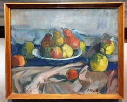 János P. Bak - still life with pears -