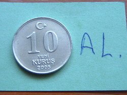 TÖRÖKORSZÁG 10 KURUS 2005 Réz-nikkel, Mustafa Kemal Atatürk #AL