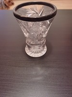 Antik ezüstperemű kristály váza