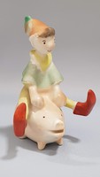 Rare! Modern hand painted budapest porcelain factory (zsolnay) lottery ottoman porcelain figurine