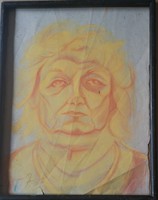 Portrait. Pastel paper. 30X40 cm, .Restoration required.