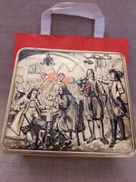 Nice condition julius meinl plate box with lid on gift paper with similar inscription bag