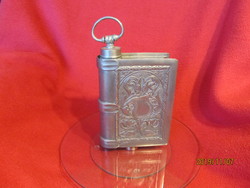 Antique tin drink holder book bottle approx. 1850