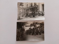 Old photo tractor photo 2 pcs agricultural parade