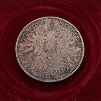 Patinás osztrák ezüst 2 Korona 1912.