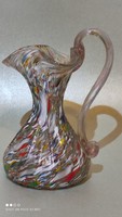 I discounted it!!! A Murano small-sized thousand-colored glass vase with a spout is damaged