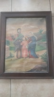 Antique painting in wooden frame for sale! The painting is signed!