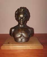 Sződy solid marked bronze bust, bust, beethoven