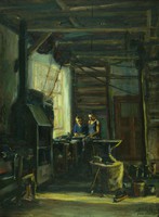 György Feleky: in a smithy in 1931