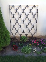Hand-wrought iron window grille, nun grille very solid, 95 cm wide 145 cm bagas