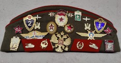Soviet military cap with badges.