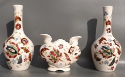 Antik perzsa mintás porcelán vázák 3 db.
