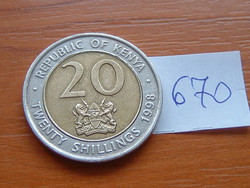 KENYA 20 SHILLINGS 1998 DANIEL TOROITICH ARAP MOI BIMETÁL #670