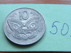 ÚJ-ZÉLAND NEW ZEALAND 10 CENT 1973 MAORI MASZK Réz-nikkel  50.