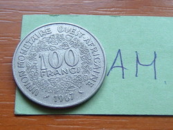NYUGAT AFRIKA 100 FRANK FRANCS 1967 (c+o) (BAGOLY), nikkel #AM