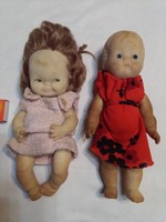 Old toy doll, rubber doll - two pieces together
