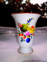 Herendi gyümölcs mintás porcelán váza (Bouquet de fruits minta)