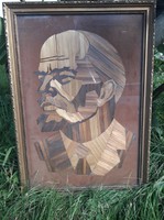 Lenin / marquetry picture.