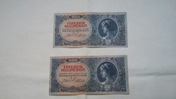 2 db 10000 milpengő 1946.