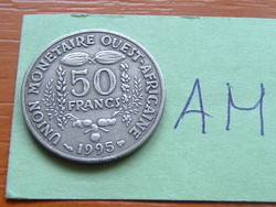 NYUGAT AFRIKA 50 FRANK FRANCS 1995 (c+b) (MÉH) F.A.O. Réz-nikkel #AM