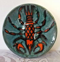 Bártfay judit retro ceramic wall bowl / plate