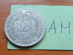 NYUGAT AFRIKA 100 FRANK FRANCS 1969 (c+o) (BAGOLY), nikkel #AM