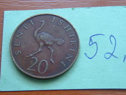 Tanzania 20 cent 1973 ostrich rais wa kwanza (first president) 52.