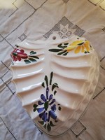 Sale old ceramic glazed painted floral cake oven shape heart shape!