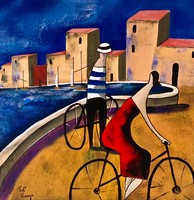 Pető csenge ++ 50x50 summer vacation modern life picture ++ acrylic painting