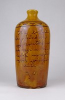 1G234 marked Hódmezővásárhely labeled ceramic brandy bottle 19 cm