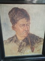 PIPÁZÓ PARASZT BÁCSI 68 x 58 PAINTING