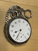 About 1 forint! Collectors attention! Antique omega silver pocket watch with silver watch chain