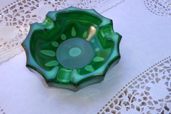 Malahite glass ashtray (bohemia)