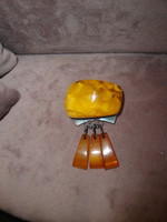 Russian honey amber brooch