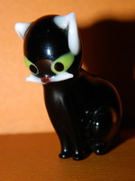 Színes üveg figura:Macska