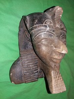 Régi Egyiptom súlyos homokkő büszt /szobor torzó Fáraó fej portré 20 X 15 cm  képek szerint
