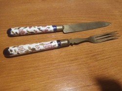 Zolnay knife and fork with porcelain handle