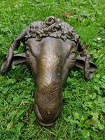 Antik Empire szecessziós bronz kos  fej. 19.század.Hatalmas.