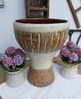 Beautiful retro rare large-sized pedestal pottery pot nostalgia collector midcentury