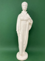 Large biscuit porcelain statue of a standing woman by sculptor Kristóf Kelemen - cz