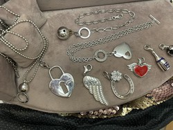 Ezüst Esprit karlánc nyaklánc gyűjtemény charmokkal