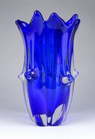 1G367 Lednicke Rovne mid century művészi üveg váza ~1960